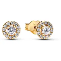 Pandora Timeless 14k gold plated halo örhänge 263019C01