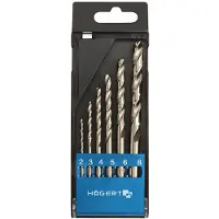 Högert Borrsats för metall HT6D186; DIN 338; 2-8 mm; 6 st.