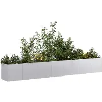 vidaXL Jardinière 280x40x40 cm galvaniserat stål, blomkruka, växtstöd, upphöjd säng, stöd för blomlåda 860694