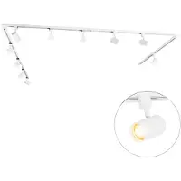 QAZQA Modernt skensystem med 10 spotlights vit 1-fas - Iconic Jeana