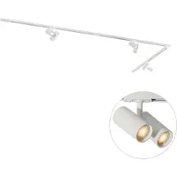 QAZQA Modernt skensystem med 3 spotlights vitt 1-fas - Iconic Scopio