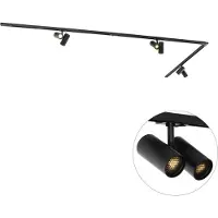 QAZQA Modernt skensystem med 3 spotlights svart 1-fas - Iconic Scopio