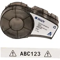 Brady M21-500-595-WT vinyltejp | svart text - vit tejp | 12,7mm x 6,40m (original)