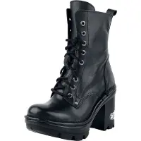 New rock Gothic Biker Boots i svart läder - NEOTYRE07X-S1