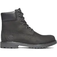 Timberland för kvinnor. TB08658A0011 6 Inch Premium vattentäta snörkängor i läder svart (42 W), Hud, Karta, Nyckelband, Casual