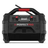 Perfectpro Byggarbetsradio Rocktagon 18v DAB+, FM Svart, Röd
