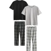 Next Pyjamas lång grå / ljusgrå / svart