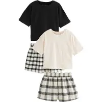 Next Pyjamas svart / naturvit