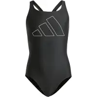 Adidas Baddräkt - BIG Barer - Svart m. Vit - - 6 år (116) - Badkläder