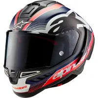 Alpinestars S-R10-teamet Integralhjälm Röd/Vit/Kolfiber L Unisex