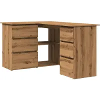 vidaXL Hörnskrivbord artisan ek 145x100x76 cm konstruerat trä
