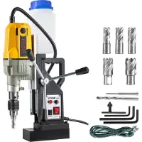Vevor magnetisk borrmaskin, 1100W 1,57" borrdiameter, 2697lbf/12000N Bärbar elektrisk Mag-borrpress med 7 bitar, 580 rpm maxhastighetsborrmaskin för alla ytor och hemförbättringar