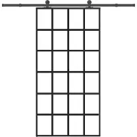 vidaXL Skjutdörr med beslagset 102x205 cm ESG glas och aluminium