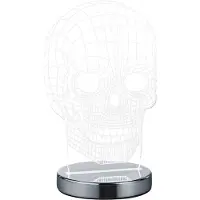 RL LIVE YOUR LIGHT Leuchten LED bordslampa Skull, Förkromad / silver, Vardagsrum / matsal, Metall, Ungt boande, LED-bordslampa