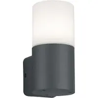 TRIO Lighting Vägglampa utomhus Hoosic, dimbar, Svart, Aluminium / grå / zink, Modern, Utomhusvägglampa