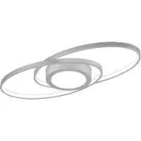 Reality Leuchten LED taklampa Galaxy, dimbar, Aluminium / grå / zink, Vardagsrum / matsal, Metall, Modern, LED-taklampa
