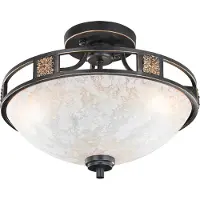 TRIO Lighting Taklampa CAECILIA, dimbar, Creme / bärnsten, Vardagsrum / matsal, Glas, Antik, Taklampa
