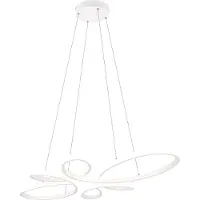TRIO Lighting Pendellampa Fly, dimbar, Vitt / opal, Vardagsrum / matsal, Metall, Modern