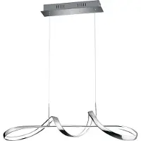 TRIO Leuchten Hänglampa Perugia, dimbar, Förkromad / silver, Vardagsrum / matsal, Metall, Modern, Pendellampa