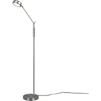 TRIO Lighting LED golvlampa Franklin, dimbar, Aluminium / grå / zink, Vardagsrum / matsal, Metall, Modern, LED-golvlampa
