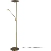 TRIO Lighting LED golvlampa Brantford, dimbar, Brun / mässing, Vardagsrum / matsal, Metall, Modern, LED-golvlampa
