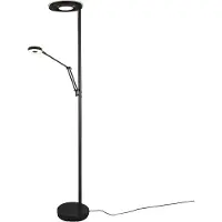 TRIO Lighting LED uplight golvlampa Barrie, dimbar, Svart, Vardagsrum / matsal, Metall, Modern, LED-golvlampa