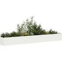 vidaXL Odlingslåda vit 360x40x40 cm kallvalsat stål