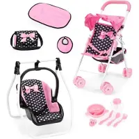 Bayer Buggy Dockvagn Mega set, Rosa hjärtan