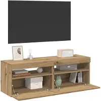 vidaXL TV-bänk med LED-belysning 2 st artisan ek konstruerat trä