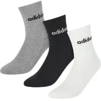 Adidas Sportsockor 'Linear Crew Cushioned 3 Pairs' grå / svart / vit