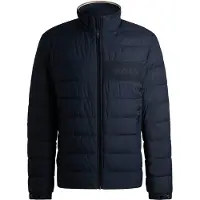 BOSS för män. 50519237 Vattentålig Cenitos-jacka med marinblå logotypdetalj (48), Casual, Återvunnen polyester, Marino