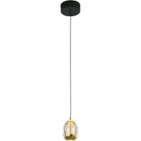 Highlight Glas pendellampa Golden Egg, dimbar, Creme / bärnsten, Vardagsrum / matsal, Glas, Modern, Pendellampa