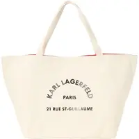 Karl Lagerfeld Shoppingväska 'Rue St-Guillaume' beige / svart