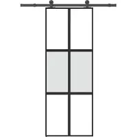 vidaXL Skjutdörr med beslagset härdat glas och aluminium 76x205 cm