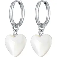 Elli Örhängen 'Herz' silver / vit