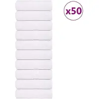 vidaXL Handdukar, 50 St., Vita, 30X30 Cm, 360 G/M², 100% Bomull