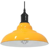 vidaXL Taklampa höjdjusterbar E27 glans gul Ø 31 cm metall