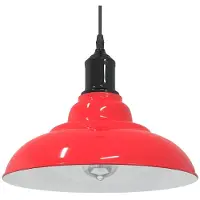 vidaXL Taklampa höjdjusterbar E27 glans röd Ø 31 cm metall