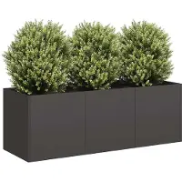 vidaXL Kruka svart 120x40x40 cm kallvalsat stål