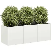 vidaXL Odlingslåda vit 120x40x40 cm kallvalsat stål
