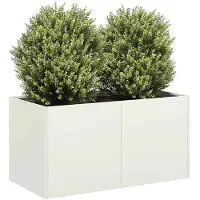 vidaXL Odlingslåda vit 80x40x40 cm kallvalsat stål