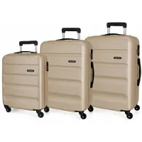 Joumma Bags unisex. 5849469 55-65-75cm Flex Champagne Rolling Road Hard Case Set (OSFA), Beige, Casual, Synthetic, ABS / Polycarbonate, Medium