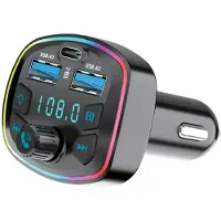 Forever TR-360 Bluetooth FM-sändare med USB-A/USB-C billaddare - svart