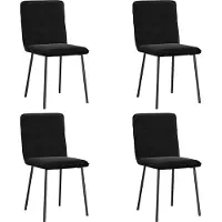 vidaXL Matstolar 4 st svart sammet