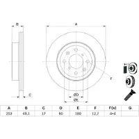 Bosch Bromsskiva 0 986 479 E75 fram, ventilerad, 1 Stycke