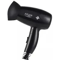 Adler hårfön 1400 W / hårtork med fällbart handtag / kompakt resefön / fön