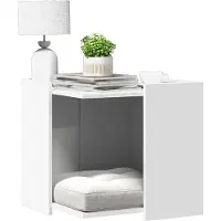 vidaXL Skåp för kattlåda vit 53x53x51 cm konstruerat trä