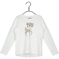 Name it Tröja - NmfVix - Bright White/Flower Deer - - 2 år (92) - Tröja