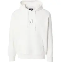 Armani Exchange för män. XM000369AF10818U0009 Vit laminerad hoodie med huva i bomullspolyester med stretch och huva (XS), Casual, Deport