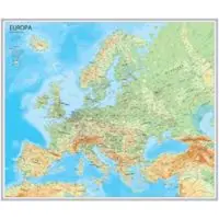 Europa väggkarta 1:5,5 mili i papptub